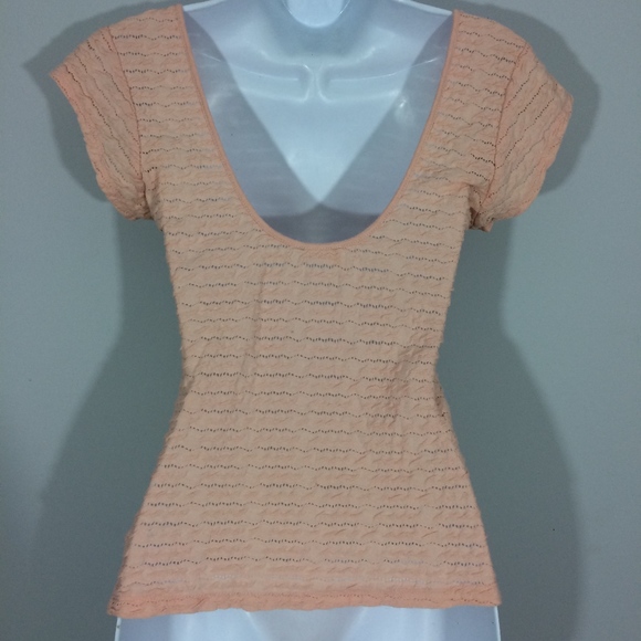 Pins & Needles Womens Medium Peach Scoop Neck Top - Picture 3 of 5